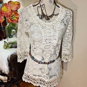 Lace swim Crochet Cover Up Dress  Size S solitaire swim